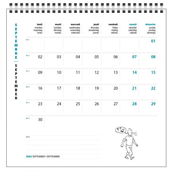 2024 Tintin Wall Calendar Paper Tiger