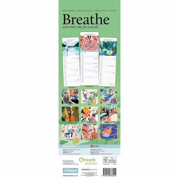 Breathe Slim Calendar 2024 Paper Tiger