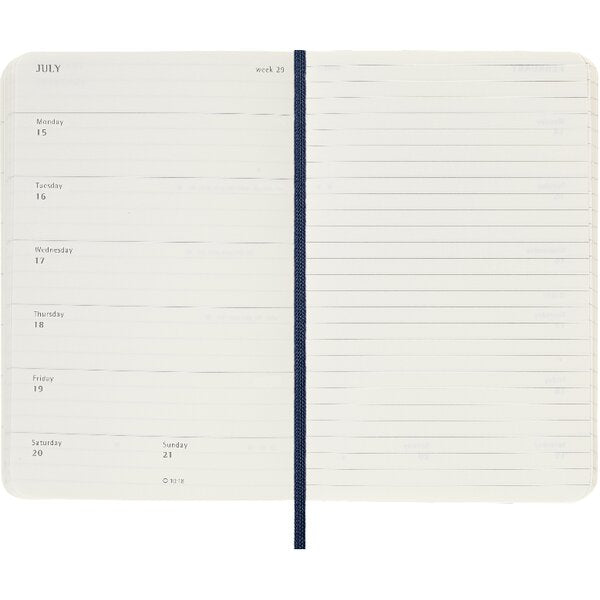 Moleskine 2024 Weekly Planner Pocket Softcover Blue Paper Tiger