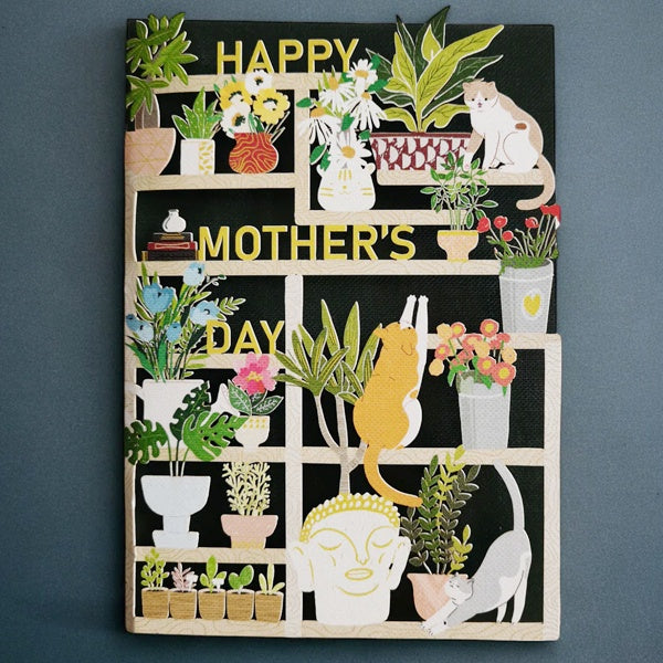 Happy Mother's Day Cat Bookself Card