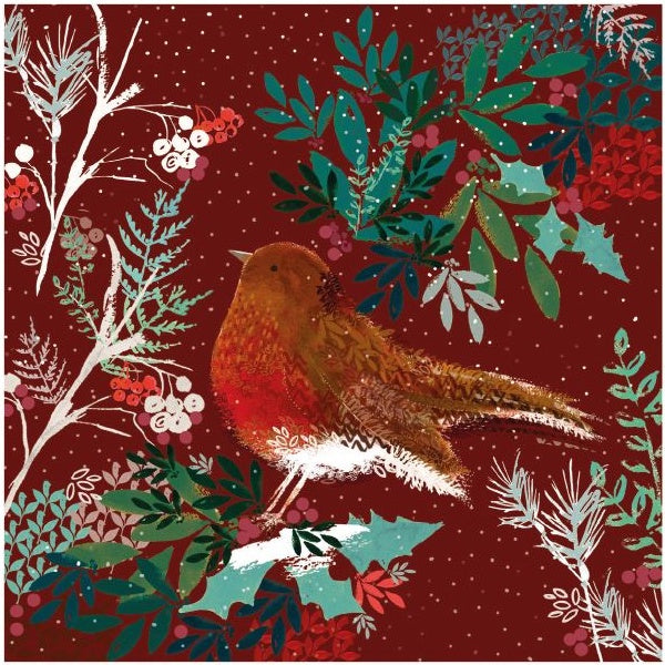 Holly and Robin Pack of 8 Christmas Cards