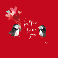 I Puffin Love You Valentines Card