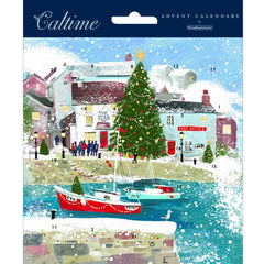 Festive Fishing Harbour Christmas Advent Card