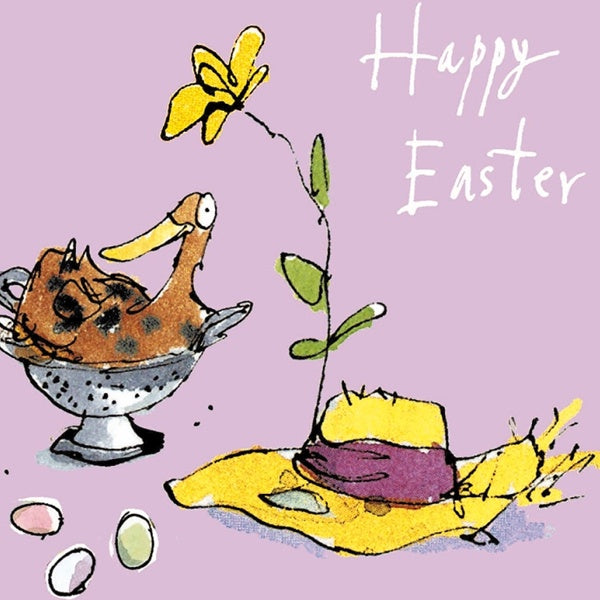 Quentin Blake Happy Easter Duck And Hat Pack of 5 Cards