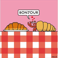 Bonjour Lobster Love Valentine's Day Card