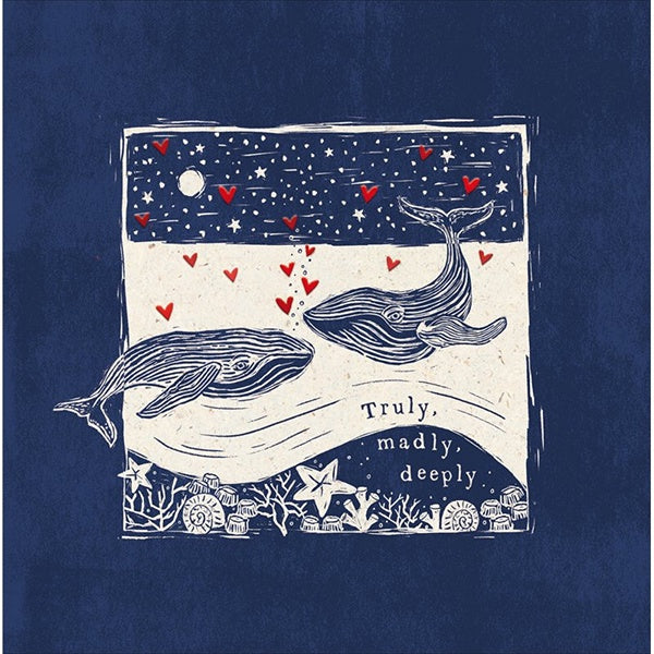 Truly Madly Deeply Whales Valentine's Card