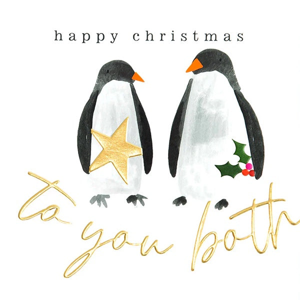 Merry Christmas To You Both Penguins Card