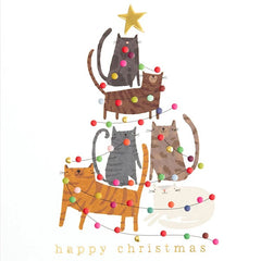 Happy Christmas Cat Tree Card