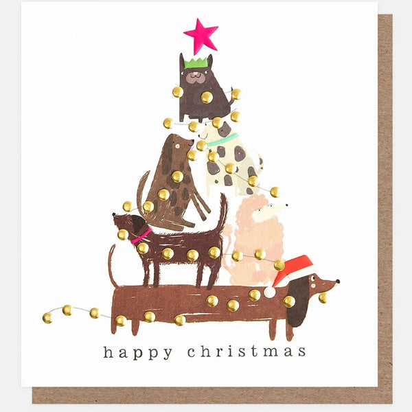 Happy Christmas Dog Tree Card