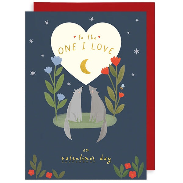 To The One I Love Wolves Valentine Card