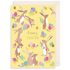 Happy Easter Yellow Bunnies Card