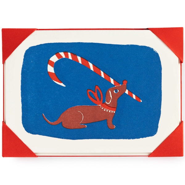 Candy Cane Dog Pack of 5 Christmas Cards