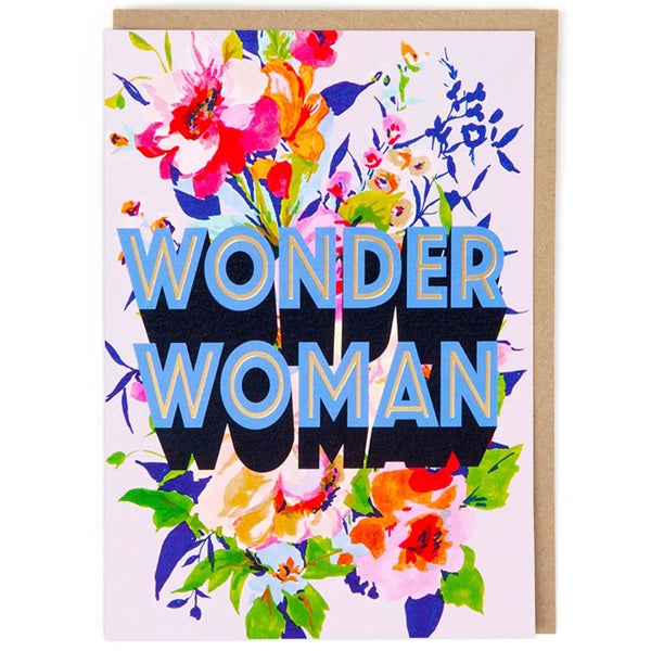 Wonder Woman Floral Card