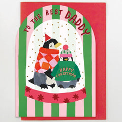 To The Best Daddy Penguins In Snow Globe Card