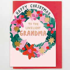 To The Loveliest Grandma Christmas Wreath Card