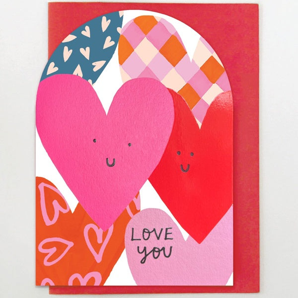 Two Hearts Love You Card