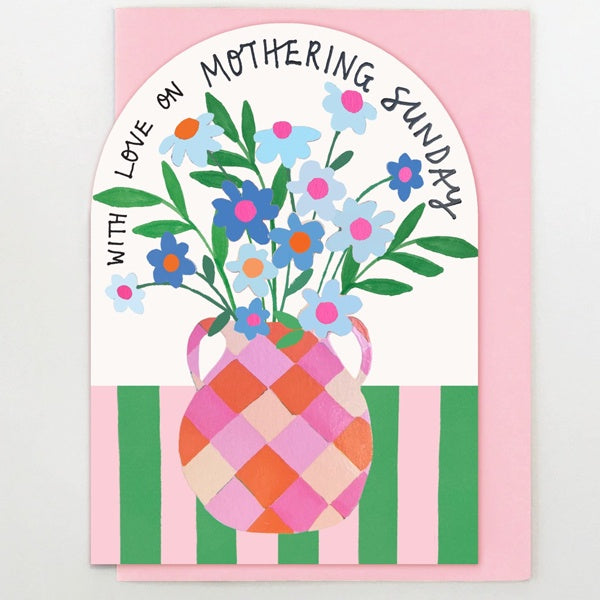 With Love on Mothering Sunday Vase Card