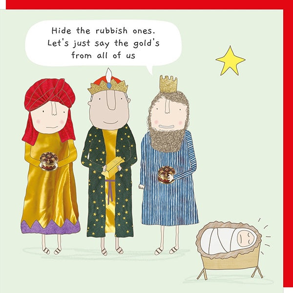 Rubbish Gold Christmas Card