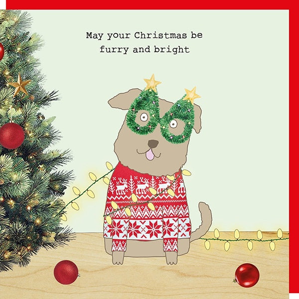 Dog Bright Christmas Card