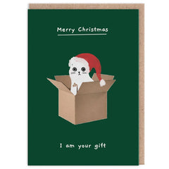 I Am Your Gift Cat Christmas Card