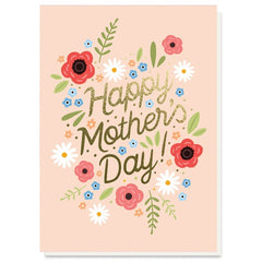 Peach Floral Mothers Day Card