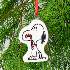 Peanuts Christmas Ornament Snoopy with a Candy Cane