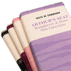 Arthur's Seat Raspberry & Rose Milk Chocolate Bar by Paper Tiger