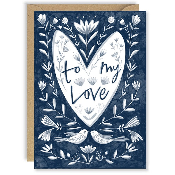 Delft Love Birds Card