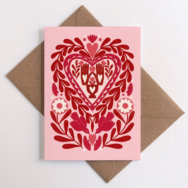 Paper Cut Sacred Heart Card