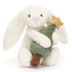 Jellycat Bashful Bunny with Christmas Tree