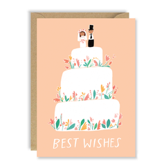 Best Wishes Wedding Cake Card