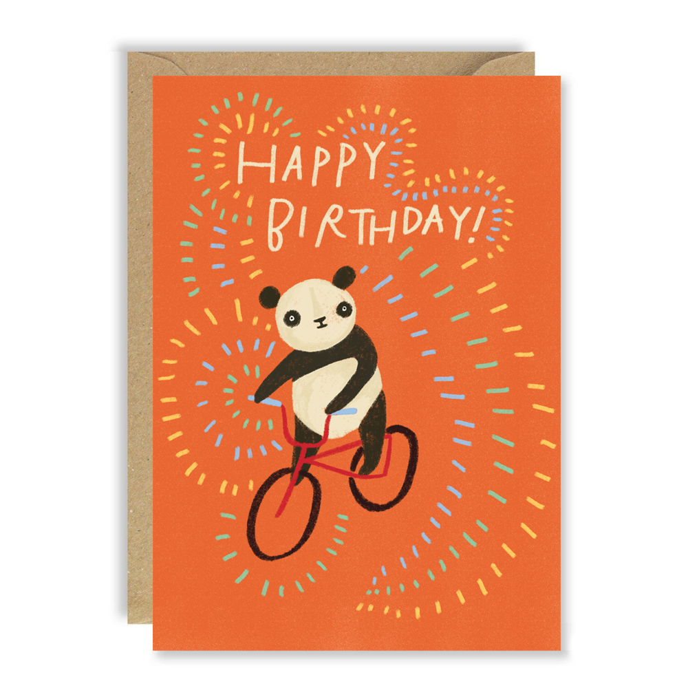 Happy Birthday Panda Bike Card