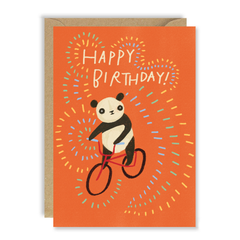 Happy Birthday Panda Bike Card