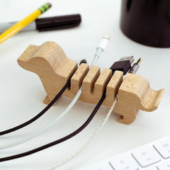 Dog Beechwood Cable Organiser