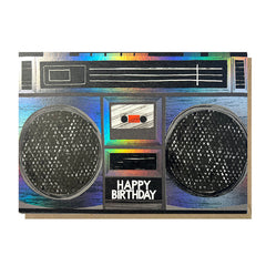 Happy Birthday Retro Boombox Card