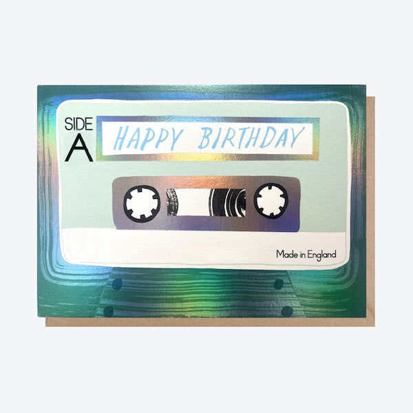 Happy Birthday Retro Cassette Card