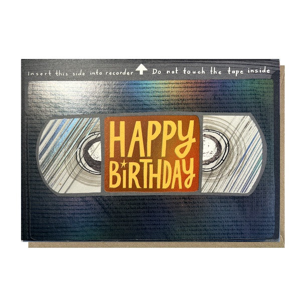 Happy Birthday Retro VHS Tape Card