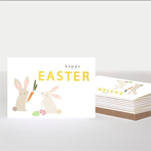 Happy Easter Bunny Scene Pack of 10 Easter Notecards