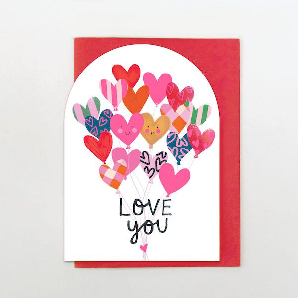 Love You Balloon Hearts Card