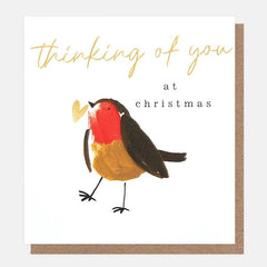 Thinking Of You At Christmas Robin Card