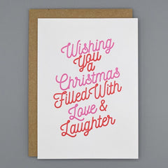 Christmas Filled With Love & Laughter Letterpress Card