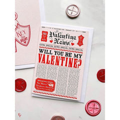 Valentine Newspaper Card