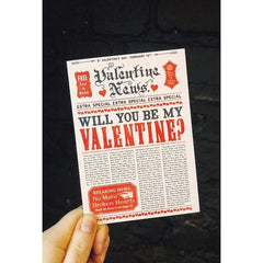 Valentine Newspaper Card