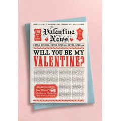 Valentine Newspaper Card