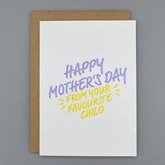 From Your Favourite Child Mother's Day Card