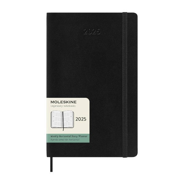 Moleskine 2025 12M Weekly Horizontal Large Black Softcover - Paper Tiger