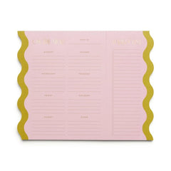 Meal Planner Notepad with Magnets - Pink & Chartreuse