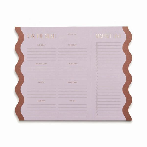 Meal Planner Notepad with Magnets - Lilac & Nutmeg