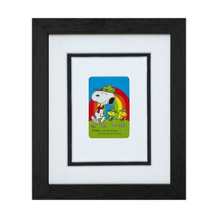 Boy Scout Snoopy & Woodstock  Framed Mounted Playing Card