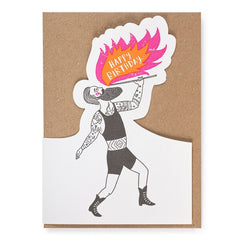 Happy Birthday Fire Breather Cut Out Card